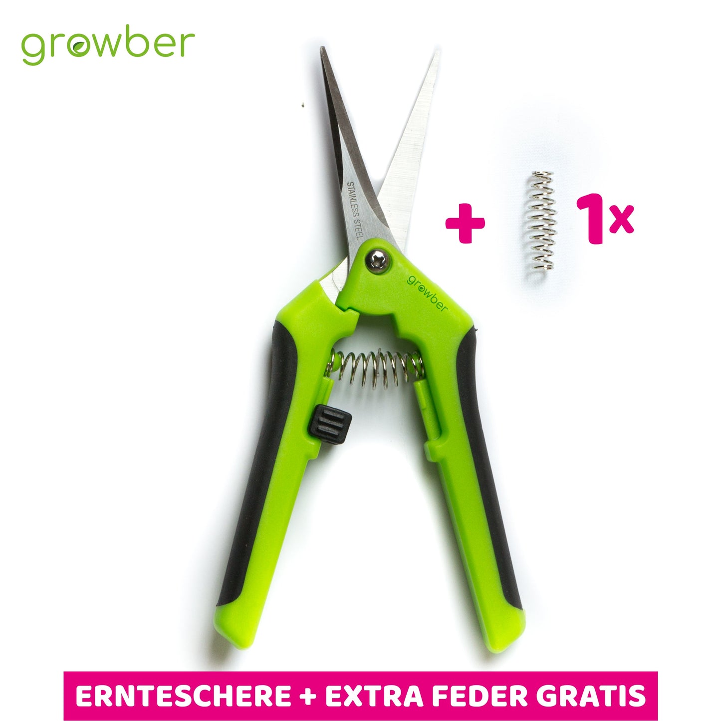 Ernteschere gerade <br>+ Ersatzfeder - Growber